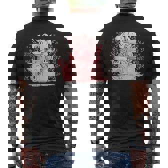 Trois Cochons Mignons Avec Des Fleurs T-shirt imprimé au dos - Cadeauxyz