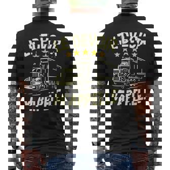 Trucker Quote Le Devoir M’Appelle Highway Road Life Men's Back Print T-Shirt | Mazezy