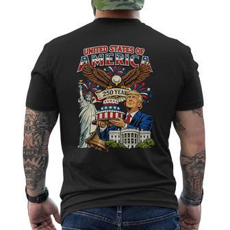 Trump 250Th Birthday Of America 250 Years 4Th Of July Trump Men's T-shirt Back Print - Thegiftio UK