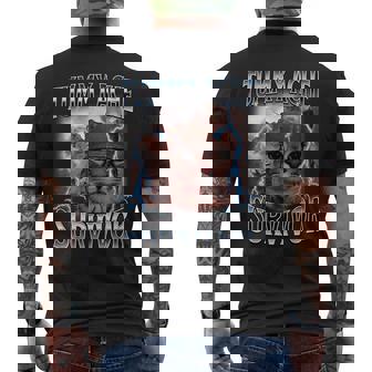 Tummy Ache Survivor Cat Meme I Survived Today's Tummy Men's T-shirt Back Print - Monsterry