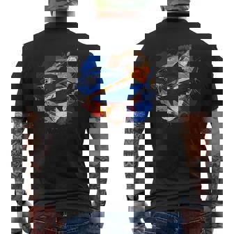 Tuna Fisherman Marshall Islands Flag Men's Back Print T-Shirt | Mazezy