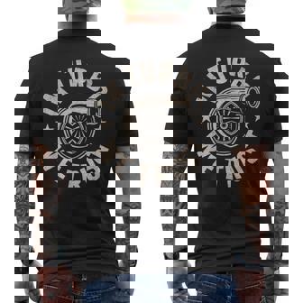 Turbo Enthusiast In We Trust Graphic Car Lovers Men's Back Print T-Shirt | Mazezy