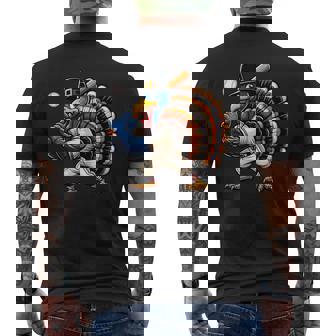 Turkey Baseball Game Day Thanksgiving Men Boy Kids Men's Back Print T-Shirt | Mazezy