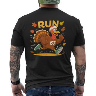 Turkey Run 67 Meme Costume Thanksgiving Turkey Trot Squad Men's T-shirt Back Print - Monsterry