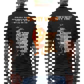 Turkey Wings Thanksgiving For Food Lovers Men's Back Print T-Shirt | Mazezy