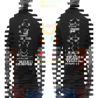 Turkmen Flag Teddy Bear I Love Turkmenistan Men's Back Print T-Shirt | Mazezy