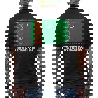 Turkmen Flag Turkmenistan Men's Back Print T-Shirt | Mazezy