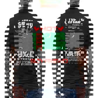 Turkmenistan I Love My Hot Turkmen Boyfriend Men's Back Print T-Shirt | Mazezy