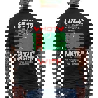 Turkmenistan I Love My Hot Turkmen Wife Men's Back Print T-Shirt | Mazezy