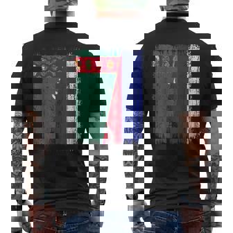 Turkmenistan Russia Half Flag Turkmen Russian Jersey Men's Back Print T-Shirt | Mazezy