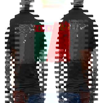 Turkmenistan Soviet Union Flag Turk CCCP Heritage Men's Back Print T-Shirt | Mazezy