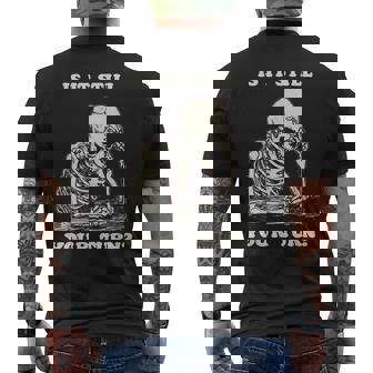 Is It Still Your Turn Skeleton Waiting Quote Meme Men's T-shirt Back Print | Seseable CA