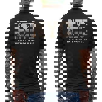 Turn The Volume Up Vintage NYC New York City Skyline Men's Back Print T-Shirt | Mazezy