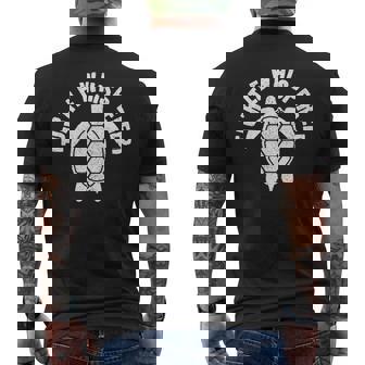 Turtle Whisperer Diving Snorkeling Fun Men's Back Print T-Shirt | Mazezy