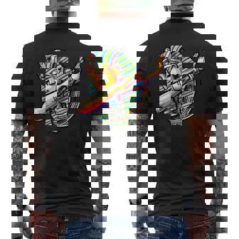 Tutankhamun Dabbing And Egyptian Pharaoh Men's Back Print T-Shirt | Mazezy