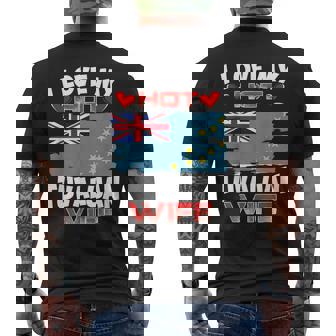 Tuvalu I Love My Hot Tuvaluan Wife Men's Back Print T-Shirt | Mazezy