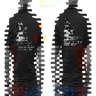 Tux Linux Penguinudo Rm Rf コンピューターフリークハッカー メンズTシャツ バックプリント - Kawaiitshirt