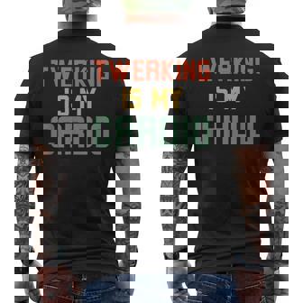 Twerking Is My Cardio Dance Humor Retro Men's Back Print T-Shirt | Mazezy