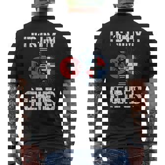 Two Flags One Family Albanian Dominican Roots Albania Tank Top Men's Back Print T-Shirt | Mazezy