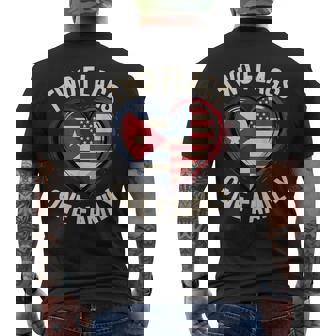 Two Flags One Family American Cuban Usa Cuba America Men's T-shirt Back Print - Monsterry