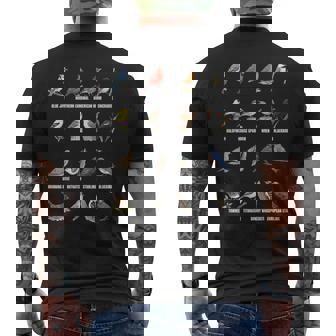 Types D'oiseaux De Jardin Tableau Des Espèces D'oiseaux De Jardin T-shirt imprimé au dos - Cadeauxyz