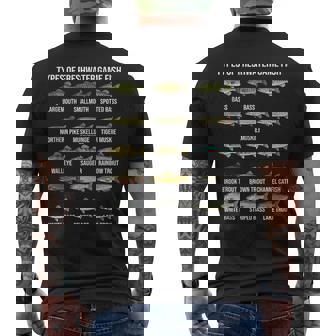 Types Of Freshwater Game Fish Popular Freshwater Species Tank Top Men's Back Print T-Shirt | Mazezy