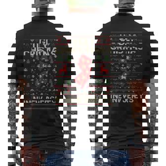 Ugly New Jersey Christmas Shirt Knit Holiday Snow Men's Back Print T-Shirt | Mazezy