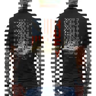 Uh-1 Huey Military Helicopter Aviation American Flag Men's T-shirt Back Print | Seseable UK