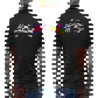 UK Central African Republic Crossed Flags British CAR Men's Back Print T-Shirt | Mazezy