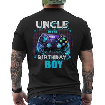 Uncle Of The Birthday Boy Matching Video Game Birthday Small Men's T-shirt Back Print - Thegiftio UK