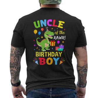 Uncle Of The Birthday Boy T-Rex Dinosaur Boy Party Men's T-shirt Back Print - Thegiftio UK