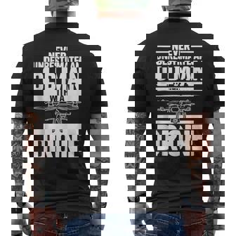 Never Underestimate An Old Man With A Drone Tank Top Men's Back Print T-Shirt | Mazezy