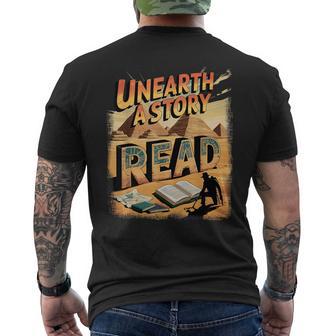 Unearth A Story Read Summer Reading 2026 Men's T-shirt Back Print - Thegiftio UK