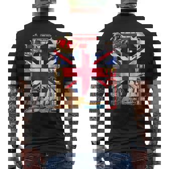 United Kingdom Flag British UK England British Roots Men's Back Print T-Shirt | Mazezy