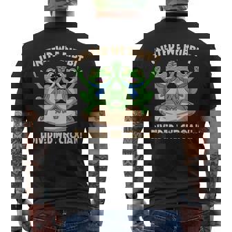 United We Ribbit Divided We Croak Frog Of Portland Men's Back Print T-Shirt | Mazezy