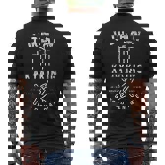 Urban Kayaking Golden Gate San Francisco California Men's Back Print T-Shirt | Mazezy