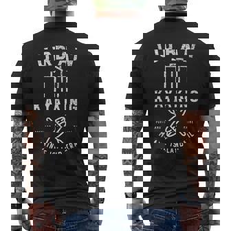 Urban Kayaking Maine Island Trail Portland Maine Men's Back Print T-Shirt | Mazezy