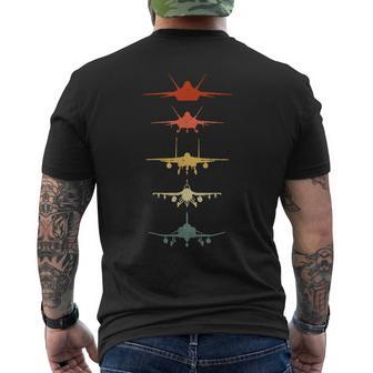 Us Air Force Fighter Jets Taking Flights Landing Graphic Men's T-shirt Back Print - Thegiftio UK