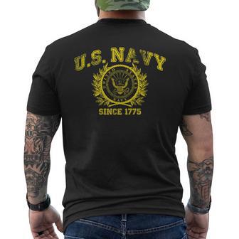 US NAVY SINCE 1775 Men's Back Print T-Shirt | Mazezy