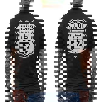 US Route 67 Illinois Men's Back Print T-Shirt | Mazezy