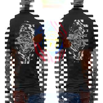 USA American Grown Nebraska Flag Tank Top Men's Back Print T-Shirt | Mazezy