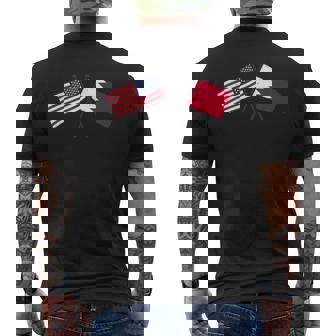 USA Bahrain Crossed Flags American Bahraini Friendship Men's Back Print T-Shirt | Mazezy