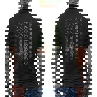 USA Camouflage American Saddlebred Horse Horseback Riding Tank Top Men's Back Print T-Shirt | Mazezy