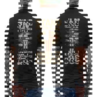 USA Flag Religious Quote Christian Faith Men's Back Print T-Shirt | Mazezy