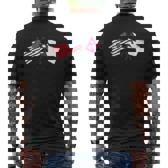 USA Nepal Crossed Flags American Nepalese Friendship Men's Back Print T-Shirt | Mazezy
