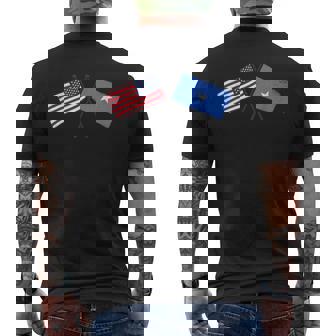 USA Somalia Crossed Flags American Somalian Friendship Men's Back Print T-Shirt | Mazezy