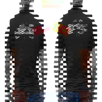 USA Sri Lanka Crossed Flags American Sri Lankan Friendship Men's Back Print T-Shirt | Mazezy