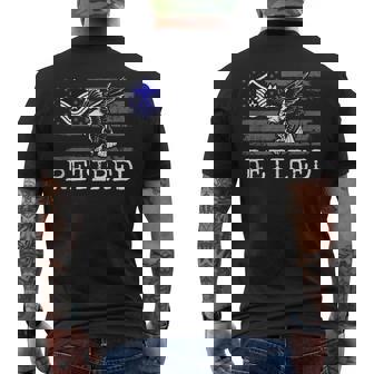 USAF Retired E7 Master Sergeant USA Flag With Eagle Tank Top Men's Back Print T-Shirt | Mazezy