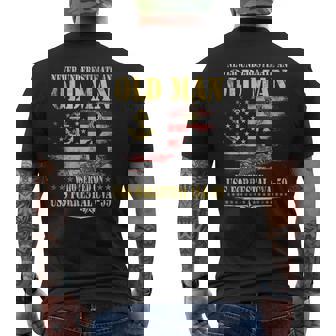 USS Forrestal CVA-59 Aircraft Carrier Veteran Old Man Papa Men's Back Print T-Shirt | Mazezy