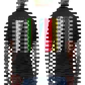 Uzbekistan Germany Half Flag Uzbek German Heritage Men's Back Print T-Shirt | Mazezy